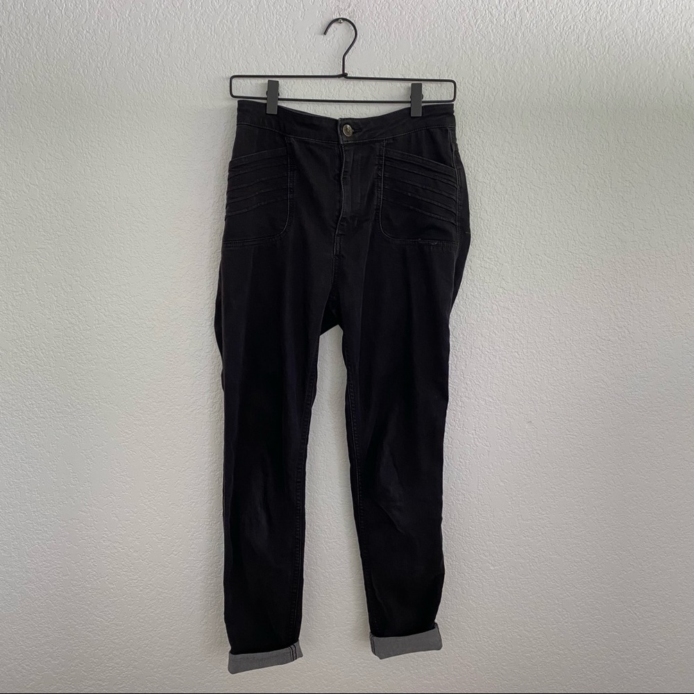 FREE PEOPLE Women’s Size 27 Black Moto Ankle Denim Jean